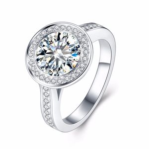 Бриллиантовое кольцо 5 CT 11 мм круглый резак с бриллиантовым солинией в 14K 585 белого золота помолвка для женщин S200110