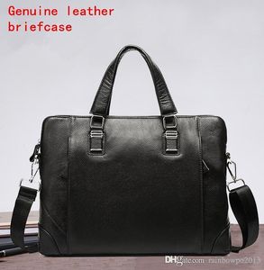 Factory wholesale men bag soft leather mens portable shoulder bags fashion first layer leatheres business briefcase glossy leathers casual handbags