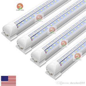 96 '' LED Tube Light 8FT 72W Double-Side V-Shape Integrado, AC85-265V SMD2835 Clear Cover Cool White 6000K Substituir Fluorescente Bul