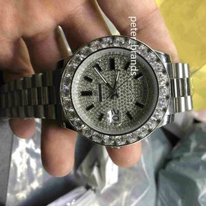 Luxuriöse große Diamant-Herren-Designer-Armbanduhr mit 43 mm Diamant-Lünette und Diamant-Zifferblatt, automatisches mechanisches Uhrwerk