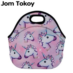 Jom Tokoy Unicorns熱絶縁3Dプリントランチバッグ女性子供のサーマルバッグお弁当ボックス食品ピクニックバッグトートハンドバッグC18112802
