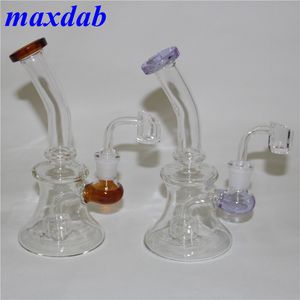 Glasbägare bong hopah mini vattenrör percolator bubbler pipe 14mm kvarts banger dab riggar oljevax rigg