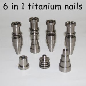 Rauchen 6 in 1 Titan Nagel 10mm 14mm 18mm männlich oder weiblich Banger für Glasaschefänger Wasserpfeifen Dabber-Werkzeuge