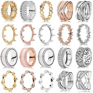 2019 Nya 100% Sterling Sier Rings Rose Gold for Women European Original Wedding Fashion Ring Jewelry Gift