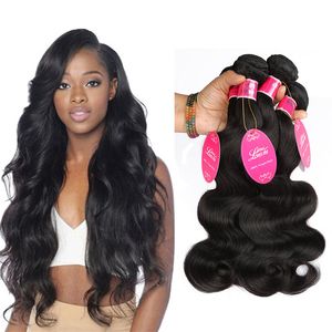 Body Wave Hair Bundles Peruvian Malaysian Indian Brazilian Virgin Human Hair Weaves Natural Color 100% Human Hair Wefts