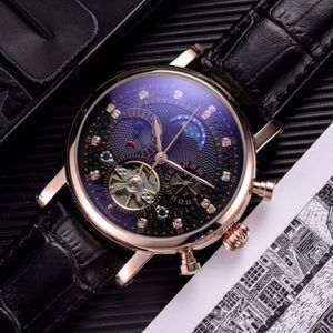 الموضة السويسرية ساعة الجلد توربيلون مشاهدة أوتوماتيكي رجال wristwatch الرجال الميكانيكية الساعات الصلب ريلوجيو maschulino clock238n