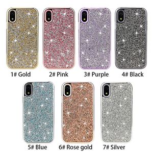 Premium Bling 2 1 Lüks Elmas Rhinestone Glitter Telefon Kılıfı için iPhone için XR XS MAX X 8 7 6 Samsung S10e S10 S10 Artı Not