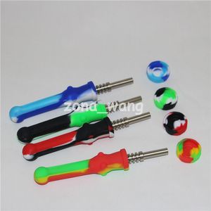 grenade water smoking pipe silicon nectar kits joint with titanium nails silicone caps oil rigs