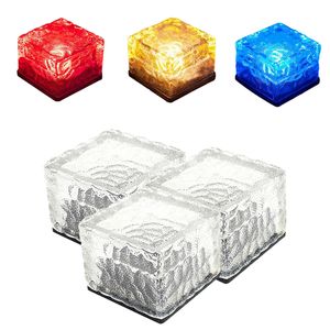 Lâmpada subterrânea conduzida da noite deck Luz luz branca azul RGB Tijolo Solar Cubo de Ice Cubo Recesso Luzes de Luzes Luzes ao ar livre à prova d'água