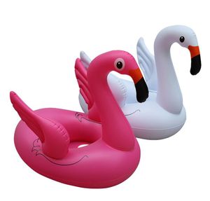 Söt uppblåsbara simning floats madrass barn flamingo svan sits ringar vattensporter barn baddarrör strand sim pool leksak