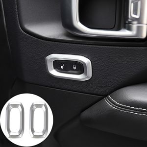 Silver Door Lock Switch Dekorativ ring för Jeep Wrangler JL 2018 Factory Outlet High Quatlity Auto Internal Accessories269Q