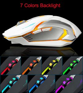 Wholesale pc colors resale online - Newest Rechargeable X7 Wireless Gamer mouse Colors LED Backlight GHz USB Optical Ergonomic Gaming Mouse For PC Laptop With Retail Box