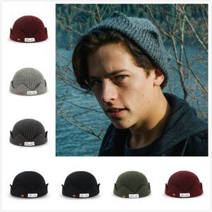 Uomo Donna che lavora a maglia Berretti Rapper Rock cappelli Berretto corto melone Tinta unita Zucchetto punk Hip Hop Gorros