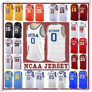 NCCA Jersey Kawhi Leonard James Iverson Homens 23 Lebron Durant 13 Harden Curry Stephen College Basketball Jerseys Russell Westbrook Men7