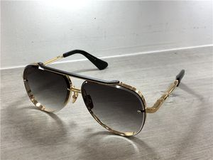 Atacado-Gold / Black Pilot Óculos De Sol Cinza Azul Lente Sombreada Óculos De Sol Dos Homens De Luxo Designer De Óculos De Sol Tons com caixa