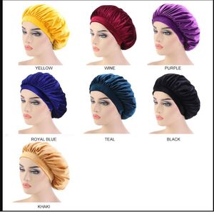 Newest Soft Velvet Sleeping Hair Cap Salon Bonnets for Women Comfortable Elasic Night Sleep Hat Hair Loss Cap bonnet Ladies Turban S349