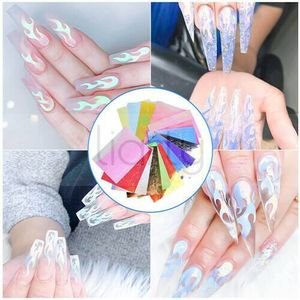 3D Fire Nail Art Sticker Holographic Strip Tape Manicure Decal DIY Tips Decor A987