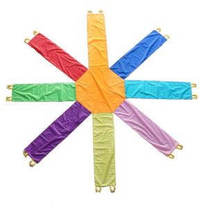 팔각형 재미 게임 우산 야외 장난감 초기 교육 유치원 감각 훈련 무지개 우산 팀 게임