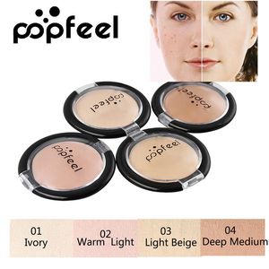 Popfeel marca 4 cores corretivo creme contorno paleta kit maquiagem profissional bronzer highlighter aparador em pó rosto clarear