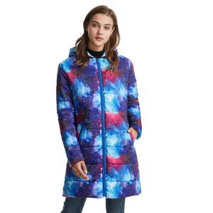 女性の冬のダウンパーカーフード付き暖かいコートスリムプラスサイズの広がりパーカー厚いファッションジャケット
