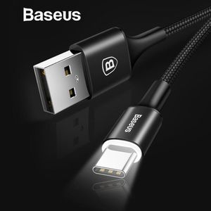 Baseus USB Type C Cable for xiaomi redmi note 7 USB-C Cable for Samsung Galaxy S9 S8 Charging with LED Lighting Type-C Cable