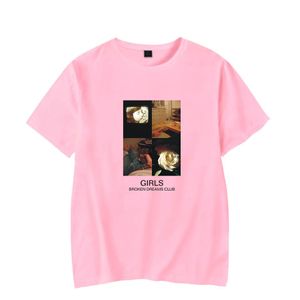 여성용 티셔츠 깨진 꿈 클럽 편지 인쇄 여성 캐주얼 티셔츠 여성 힙합 높은 거리 티셔츠