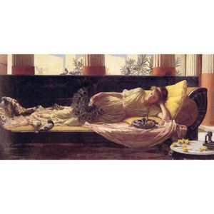 Wholesale sweet art for sale - Group buy Portrait painting Its sweet doing nothing John William Waterhouse canvas art Hand painted office room decor Large size
