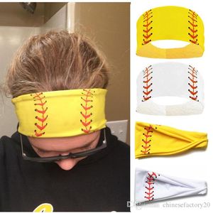 Moda Softball Esportes Sweat Ball Headbands Girls Yoga Fitness Mulheres Acessórios de Cabelo Imprime Bandannas Grandes Correndo Correndo Cabelo de Beisebol