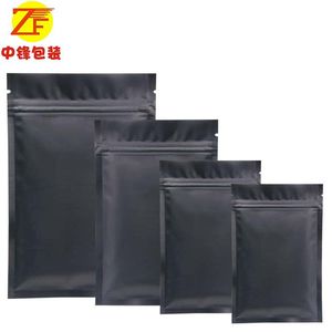 Tillverkare Center Black Zipper Bag Snacks Aluminium Folie Förseglad Väska Te Powder Små Prov Förpackning Väskor Custom
