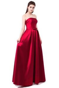 2019 New Vestido De Festa Formatura Bridal Strapless Sleeveless Wine Red Danni Slim Long Prom Fress Custom Party Formal Evening Gown 506