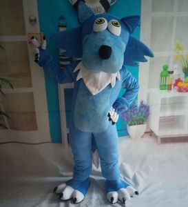 2019 Factory Hot Eva Material Blue Wolf Mascot Costumes Cartoon Apparel Wolf Mascot Kostymer