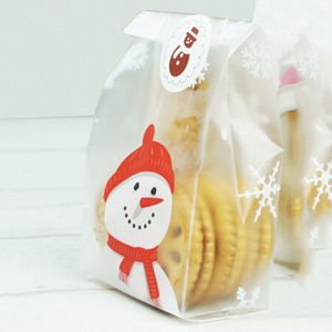 Boneco de neve Papai Noel Presentes de Natal Saco Suportes assar Biscoitos Biscoito Doces Plástico Embalagem Sacos