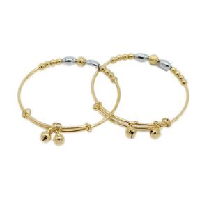 2 Pieces Lovely Adjust Children Bracelet With Bells k Gold Filled Baby Bangle Classic Gift Kid s Jewelry