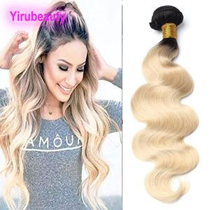 Indian Virgin Hair 1B 613 Two Tones Body Wave One Bundle 1B/613 Blonde Hair Wefts Wholesale Human Hair