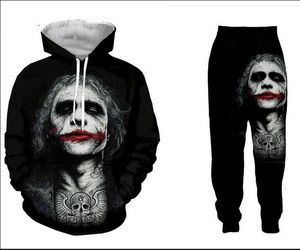 Wholesale--New Fashion Men/Womens Insane Clown Posse Sweatshirt Joggers Funny 3D Print Unisex Hoodies+Pants ZZ048
