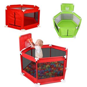 Folding Kids PlayPen Baby Fence Safe Barrier för Bed Ball Pool 0-6 år Barnspel Oxford Cloth Pool Balls Barn staket