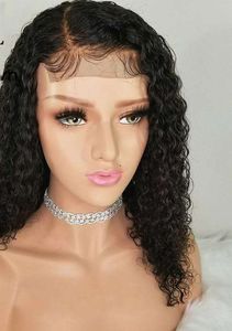 Hot Curly Transparent full lace human hair wigs pre plucked Transparent Full Lace Wig , Cuticle Aligned Brazilian Human Hair Lace Wig 130%