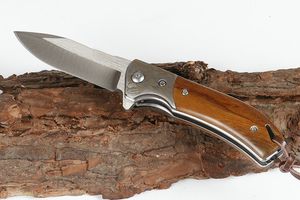 Coltello pieghevole Flipper con cuscinetto a sfere di alta qualità 440C Drop Point Lama in raso Manico in palissandro Coltelli regalo tascabile EDC con scatola al minuto