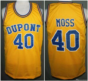 # 40 Randy Moss Dupont High School Retro Basketball Jersey Mens Ed Numero personalizzato Nome maglie Spedizione gratuita