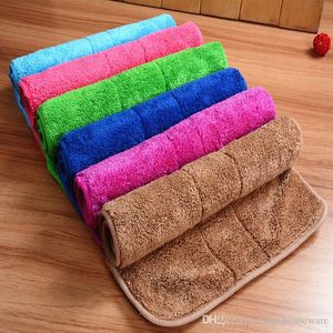 Polyester Coral Fleece Rengöringsdukar Dubbelsidig absorberande Scouring Pad Kök Tjockad Snabbtorkat handdukar Tvätthanddukar BH2211 TQQ