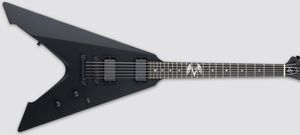 Ltd Metallic James Hetfield Vulture Matte Black Flying V Electric Guitar Satin Gotowy, Aktywne Pickups Pickups 9 V Box, Czarny Sprzęt