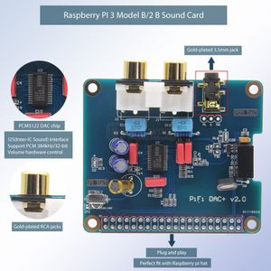 Freeshipping DAC + acrílico + PCM5122 I2S 32bit HIFI PiFi DIGI DAC + IGI Kit de placa de som de áudio digital para Raspberry PI 3 modelo B / 2B / B +