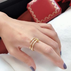 Sier Hot Brands Screw Fashion Nails Gold silver jewelry rings Women Multi Ring Punk for Best Gift Superior Quality Jewelry Three Circle Ring