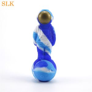 glass oil burner pipe multifunction kits tool moon astronaut 4.9 inch silicone pipes with glass bowl smoking accessories