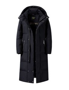 Extra lange Wintermäntel für Herren, Daunenjacke mit Kapuze, weiße Entendaunenparkas, verdickender warmer Mantel, Oberbekleidung, Schneebekleidung, knielang, Übergröße