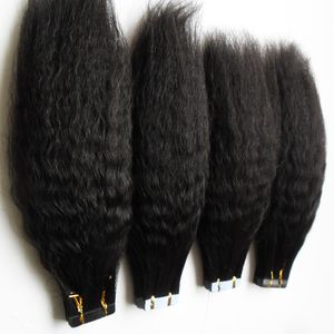 80PCS TAPE Hair Brazylijska Remy Kinky prosta naturalna skóra Taśma Weft na 100 ludzkich przedłużeniach włosów gruboziarniste Yaki 200G9421355