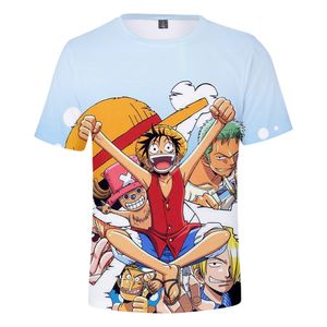 티셔츠 2019 Luffy 원피스 애니메이션 3D 인쇄 패션 티셔츠 남성 여름 짧은 소매 2019 캐주얼 Tshirts Zoro Sanji Cosplay 티셔츠