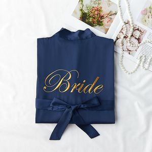 Satin Chiffon Bridesmaid Robes 2019 Custom Design Bridesmaid Gifts Embroidery Bridal Party Robes Half Sleeves M L XXL Pajama Party239Z