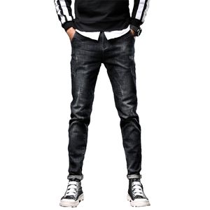 European American Style Skinny casual Jeans Men Stretch Slim Denim Jeans Mens Cotton Washed Designer black Pockets