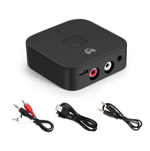 Bluetooth 5.0 RCA receptor de áudio APTX 3.5mm Alto-falantes Wireless Adapter AUX Jack Música Com Mic NFC Para Car TV Auto